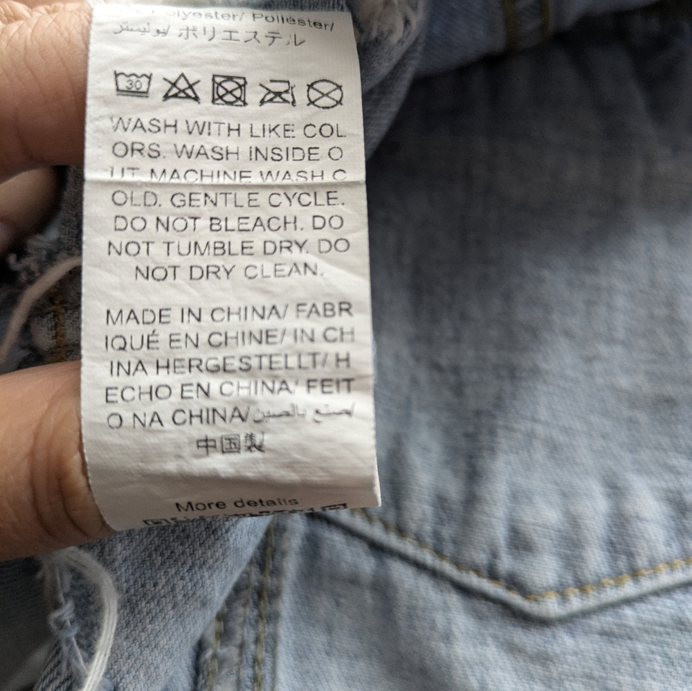 Maternity Light Blue Distressed Cropped‎ Denim Jacket - Picture 5 of 5